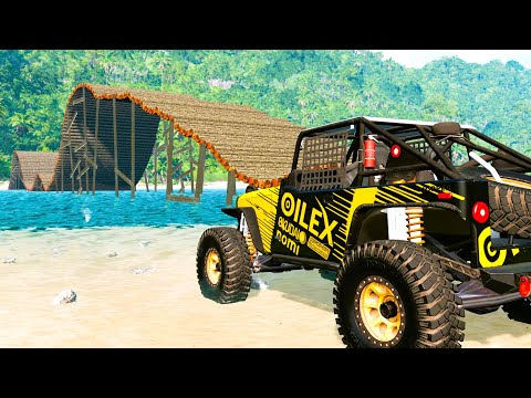 Cars vs Impossible Log Bridge #1– BeamNG.Drive