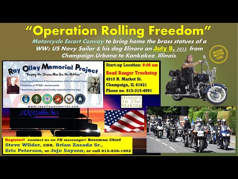 ROMP 2023: Operation Rolling Freedom, homecoming of Ray & Elinore Champaign to Kankakee footage.