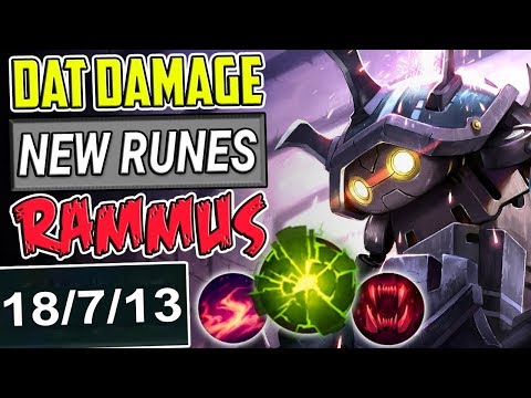 DAT DAMAGE RAMMUS NEW RUNES | THE 1vs5 BUILD?? | RAMMUS TOP LANE SEASON 8 BUILD League of Legends