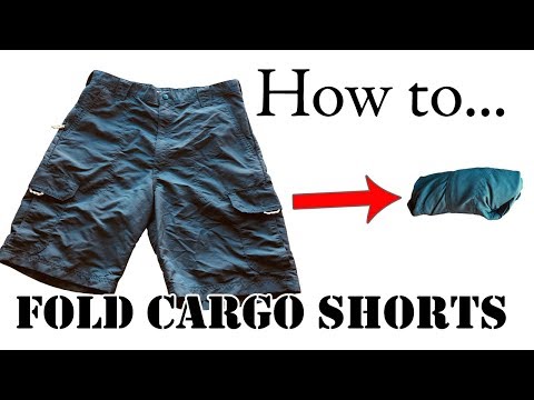 Army Packing Hack: How to Roll Cargo Shorts for Travel - Space Saving - Camping, Vacation, Carry-On
