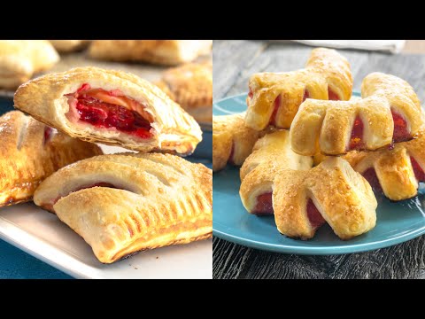 Puff Pastry Strawberry Bear Claws Recipe - Puff Pastry Cherry Pockets Recipe
