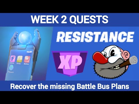 Recover the missing Battle Bus Plans - Fortnite Chapter 3 Season 2 - Resistance Week 2 Quests