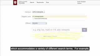 IU Course Search Part 1 - Criteria