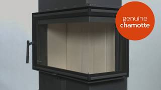 Камінна топка Romotop HEAT L 4g S 70.44.33.24 – лівостороння кутова топка з роздільним склом та світлою камерою згоряння