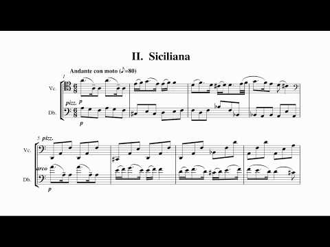 Sonatina for Cello & Double Bass by Allan Stephenson - II: Siciliana
