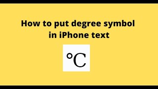 How to put degree symbol in iPhone text