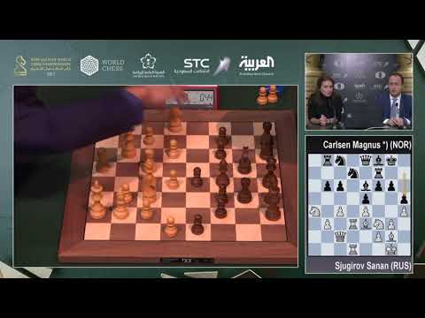 Sjugirov winning smoothly vs Carlsen / Blitz 2017