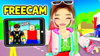 Using FREECAM to CHEAT in Brookhaven HIDE & SEEK!