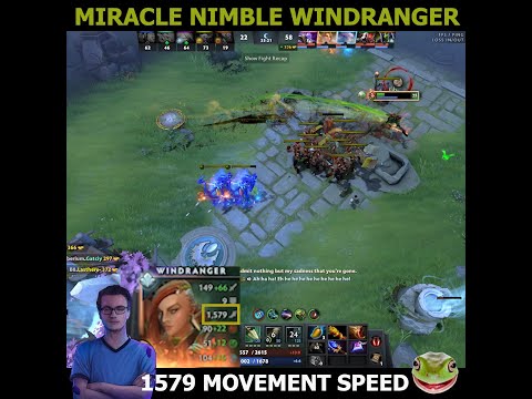 DOTA 2 MIRACLE SUPER FAST WINDRANGER 1579 MOVESPEED?!?