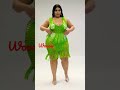 Glamorous Models Lifestyle Curvy Woman In Green Waterfall Style Plus Size Women Beauty Fashion