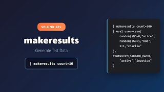 Splunk makeresults Command Tutorial - Generate Test Data for SPL Searches