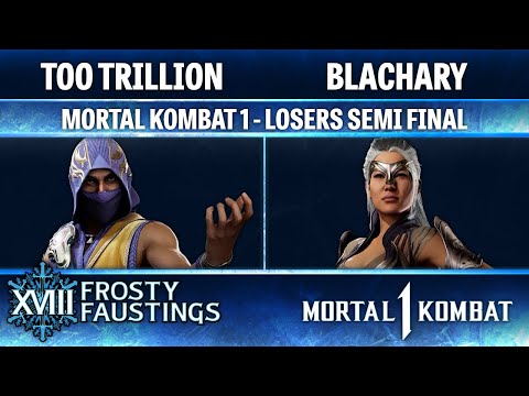 Frosty Faustings XVIII LOSERS SEMI FINAL - TOO TRILLION (Rain) vs Blachary (Sindel) - MK1