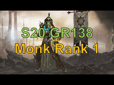 Monk Rank 1 GR138 Solo (Diablo 3 Season 20)