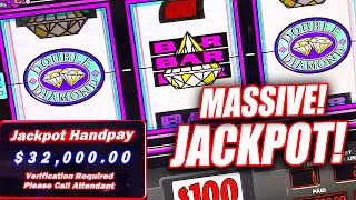DOUBLE DIAMOND MASSIVE JACKPOT WIN ★ HIGH LIMIT MAX BET SLOT MACHINE WIN