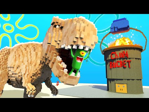 DINOSAURS Attack The Chum Bucket - Teardown Mods Gameplay