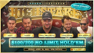 Phil Hellmuth &amp; Jungleman Play SUPER HIGH STAKES $100/200/400 w/ Andy, Nik Airball, Handz &amp; Mike X