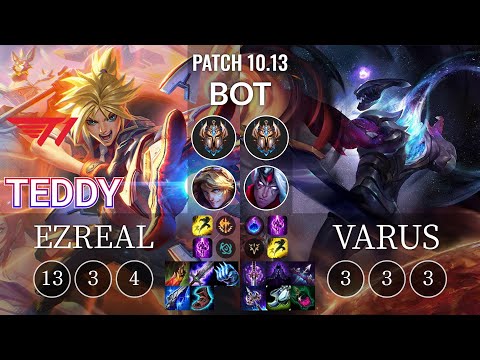 T1 Teddy Ezreal vs Varus Bot - KR Patch 10.13