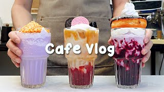 💜아늑한 날을 위한 달콤한 감자 프라페🍰지치고 힘들 땐 음료 ASMR로 힐링해요/카페브이로그/Cafe Vlog/ASMR/Tasty Coffee