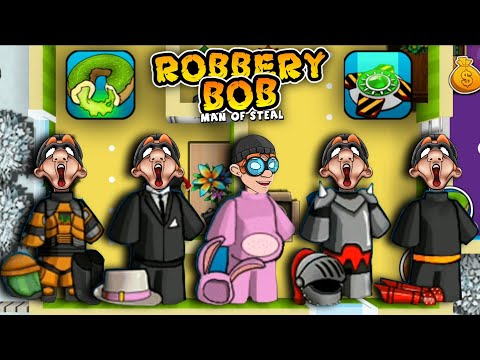 Robbery Bob - All Costumes Funny Video Game Part 12