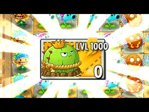 Plants vs Zombies 2 Mod | Cactus LEVEL 1000 Power-Up vs All Zombot