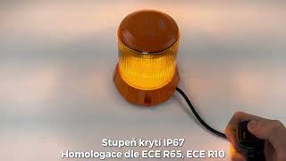 Robustný oranžový LED maják, oranž.hliník, 96W, ECE R65