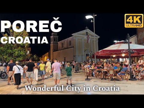 Poreč Croatia, Summer Walking Tour 4K UHD