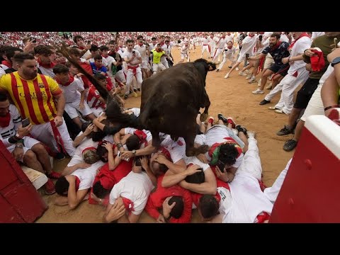 A mais rápida corrida de de touros de San Fermin 2024