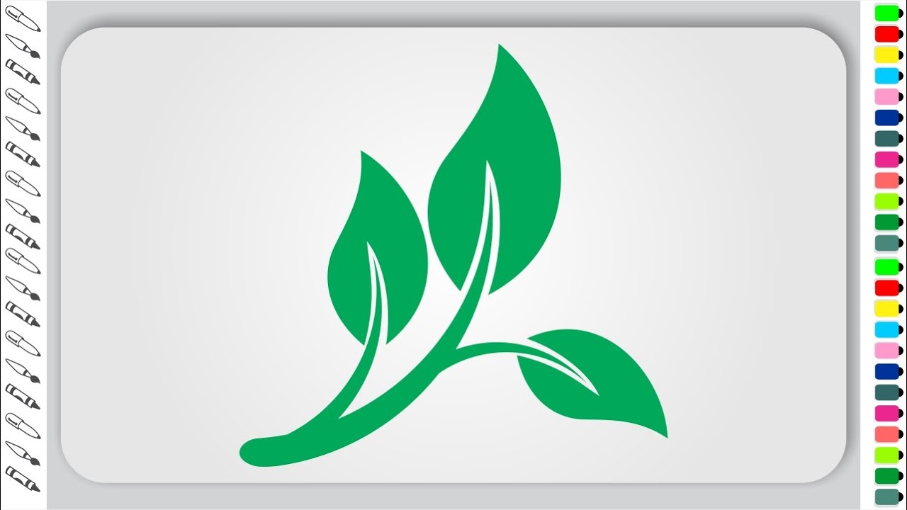 Leaf Icon Drawing with CorelDraw | Flat Vector Style | Drawing | CorelDraw Tutorial