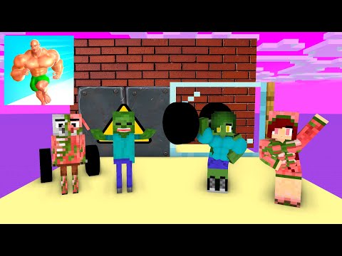 MUSCLE RUSH GIRL & BOY CHALLENGE - Big School Lor Minecraft Animation