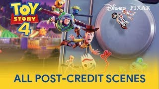 Pixar Toy Story 4 - All Post-Credit Scenes  Toy St