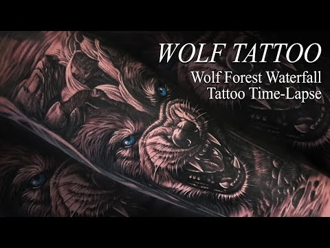 WOLF TATTOO | Realitic Wolf Nature Tattoo Time-Lapse