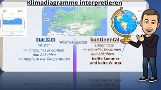 Klimadiagramm interpretieren  - kontinental vs. maritim