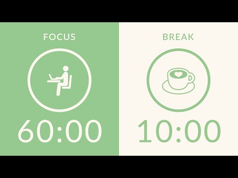 60/10 Pomodoro Timer with Green Noise 💚 8-Hour Study with Me for Deep Focus & ADHD ✨