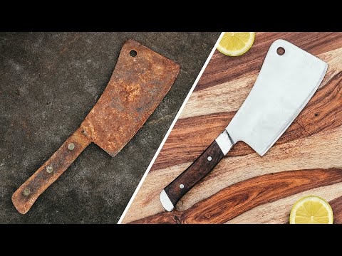 ANTIQUE RUSTY CLEAVER RESTORATION!