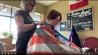 Kat’s YouTube Live - barbershop face and nape shave