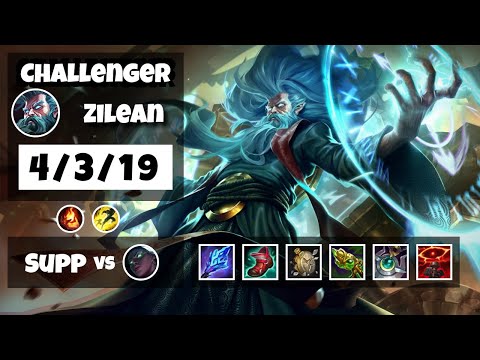 Zilean Support 11.6 Challenger Gameplay Replay - S11 (4/3/19) - OCE