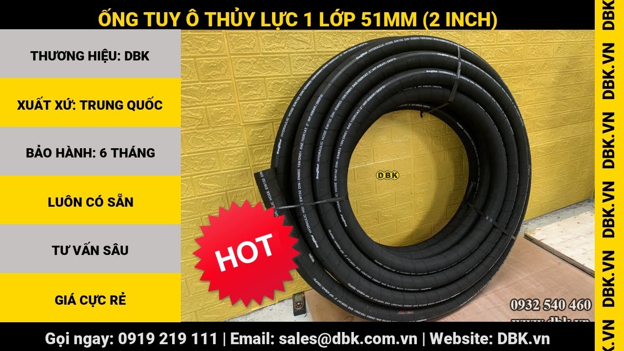 Video Ống tuy ô thủy lực 1 lớp 51mm (2 inch) - Ống tuy ô thủy lực 1 lớp 51mm (2 inch)