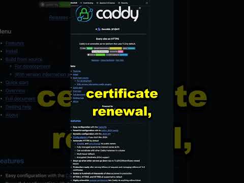 Caddy - Web Server With Automatic HTTPS (Finally) #shorts #https
