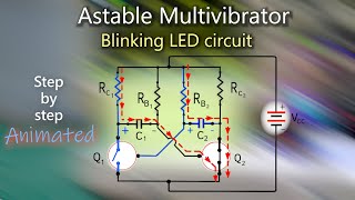 Astable Multivibrator circuit explained in detail | Using BJT