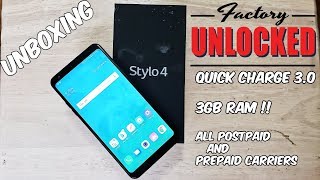 LG Stylo 4 Factory Unlocked (All Carriers) Unboxing and first boot up HD