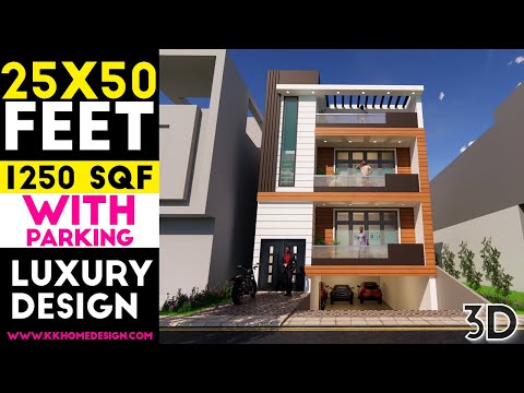 25x50 Feet Luxury House Design || Ground Floor Parking || Full Walkthrough || Plan#37