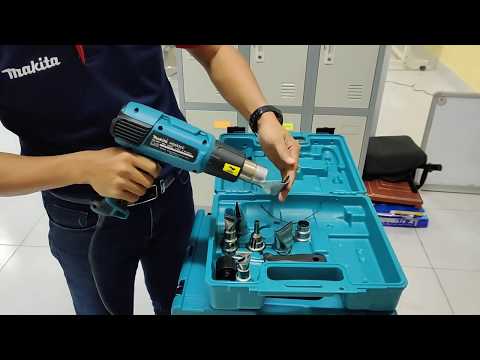Makita HG6531CK Fenas 2000W, 80-650°C, Digital temp control &amp; adjusting, 4 priedai video