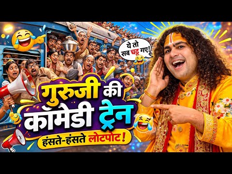 गुरुजी की कॉमेडी ट्रेन 😂 | इतना हँसोगे कि सीट भूल जाओगे | Aniruddh Acharya Funny #funny 