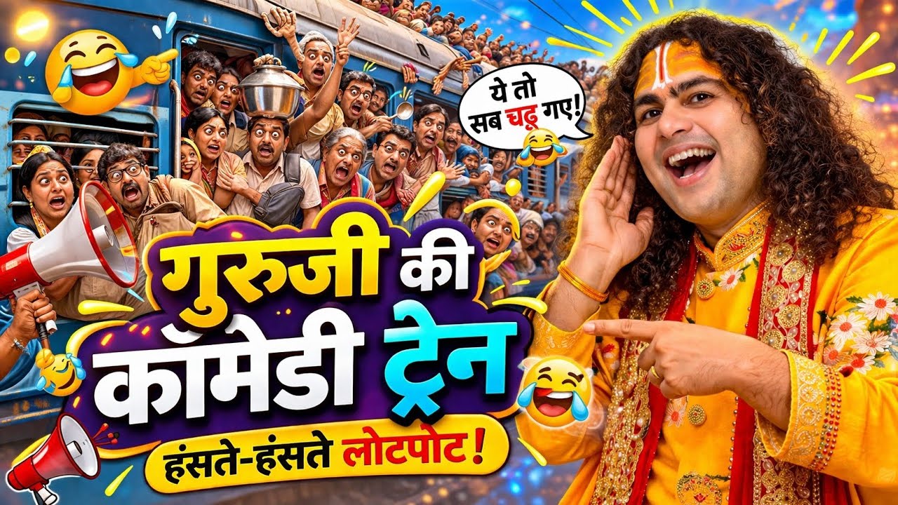 गुरुजी की कॉमेडी ट्रेन 😂 | इतना हँसोगे कि सीट भूल जाओगे | Aniruddh Acharya Funny #funny
