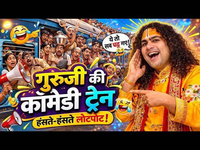 गुरुजी की कॉमेडी ट्रेन 😂 | इतना हँसोगे कि सीट भूल जाओगे | Aniruddh Acharya Funny #funny