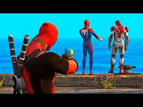 DEADPOOL TROLANDO SPIDER MAN e IRON MAN !!! Ep 39 - GTA V