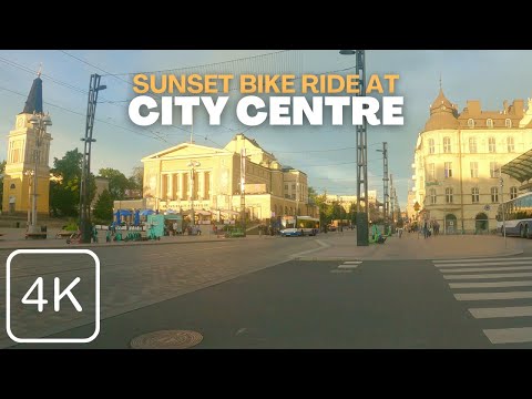 【4K】 Sunset Bike Ride at City Centre - Tampere, Finland