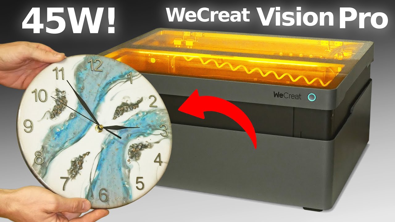 😱 The 45 W Laser Engraver Really Impressed Me. Resin Clock Build with WeCreat Vision Pro