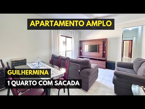 APARTAMENTO AMPLO SACADA SEMI MOBILIADO 1 DORMITÓRIO 1 VAGA NA GUILHERMINA PRAIA GRANDE  💰 R$260MIL