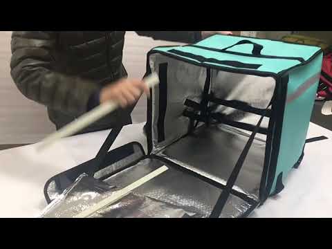 Hemico Foldable Food Delivery Basket Bag, Portable Folding Bag, Large Shopping Basket with Aluminium